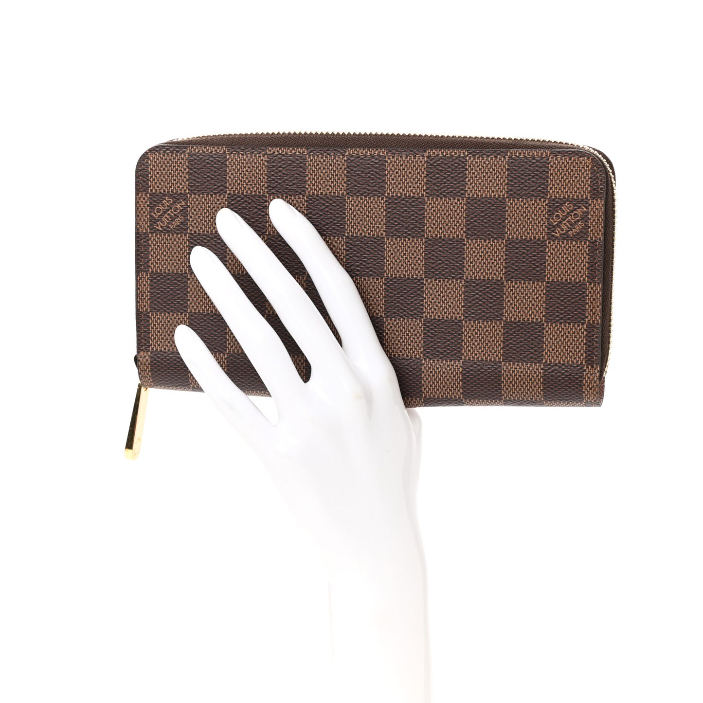 Damier Ebene Zippy Wallet Rose Ballerine