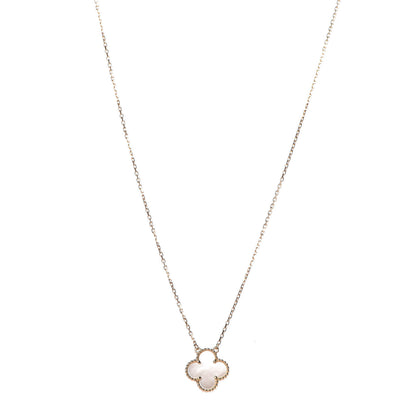 Van Cleef & Arpels 18K Yellow Gold Mother of Pearl Vintage Alhambra Pendant Necklace 1 of 8