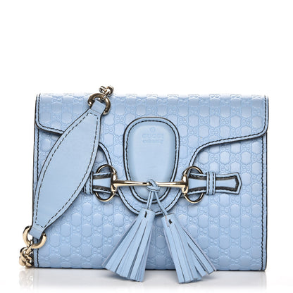 Gucci Soft Microguccissima Mini Emily Chain Shoulder Bag Mineral Blue 1 of 9