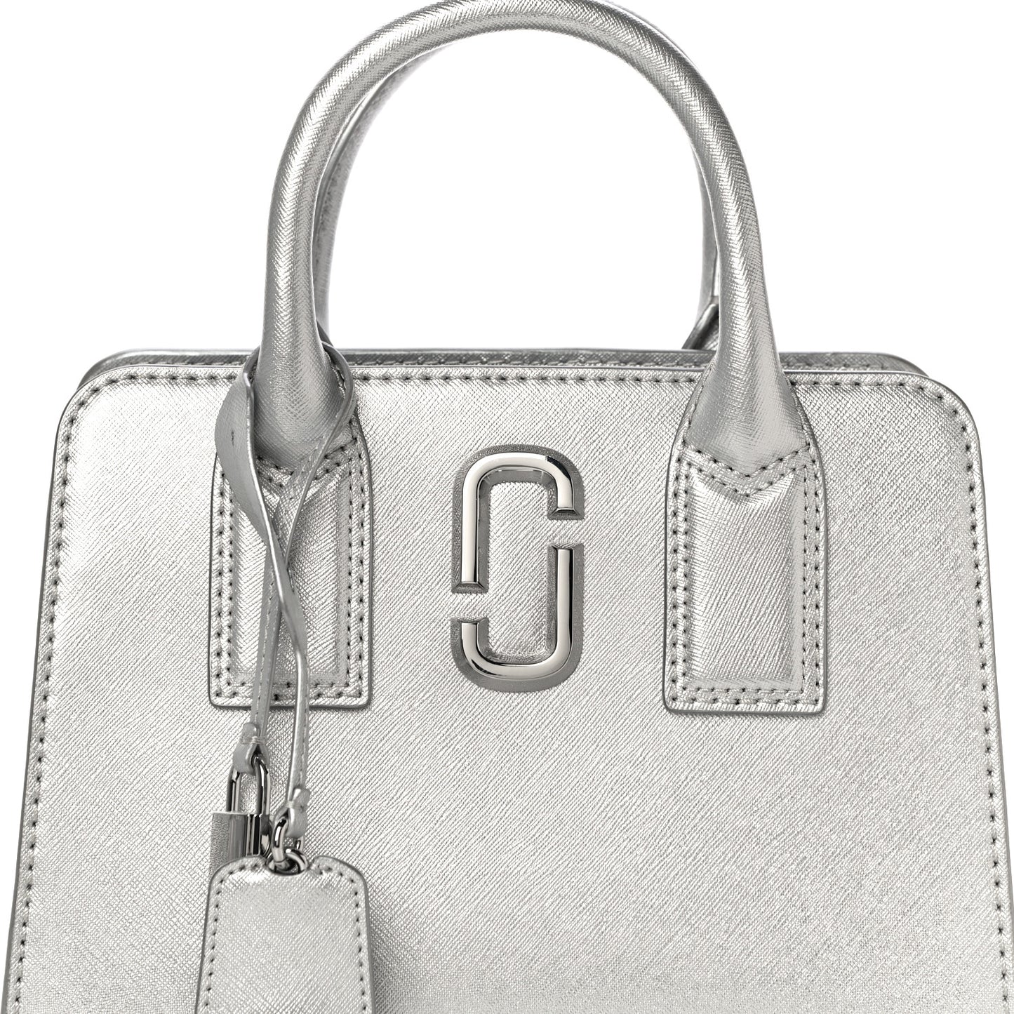 Metallic Saffiano Big Shot Tote Silver