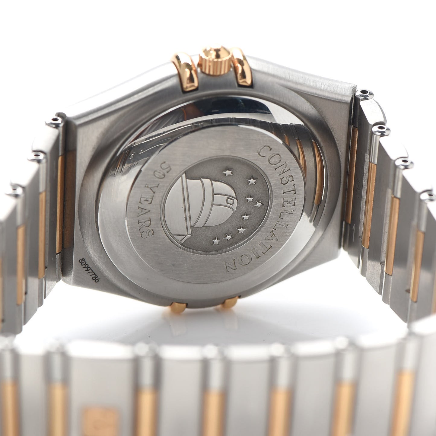 Stainless Steel 18K Red Gold Diamond 36mm Constellation Automatic Watch White