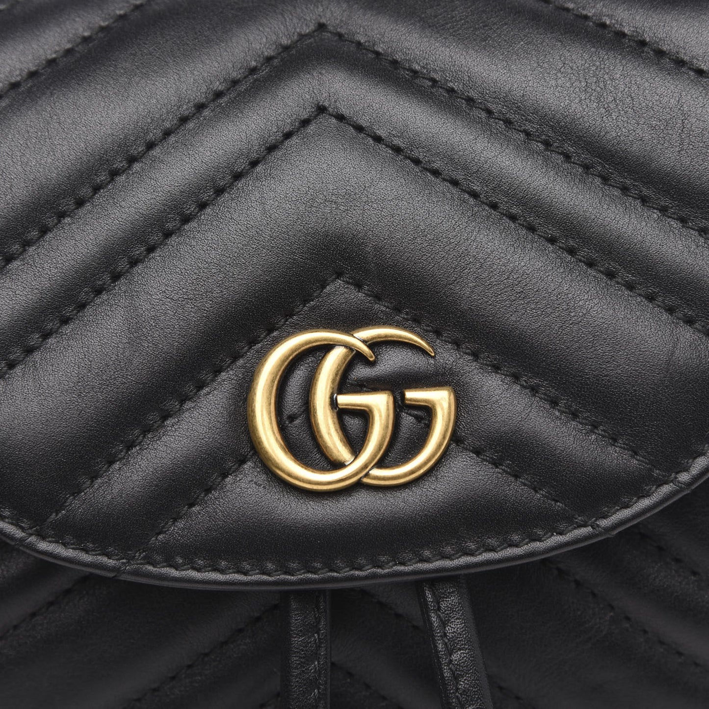 Calfskin Matelasse GG Marmont Flap Backpack Black