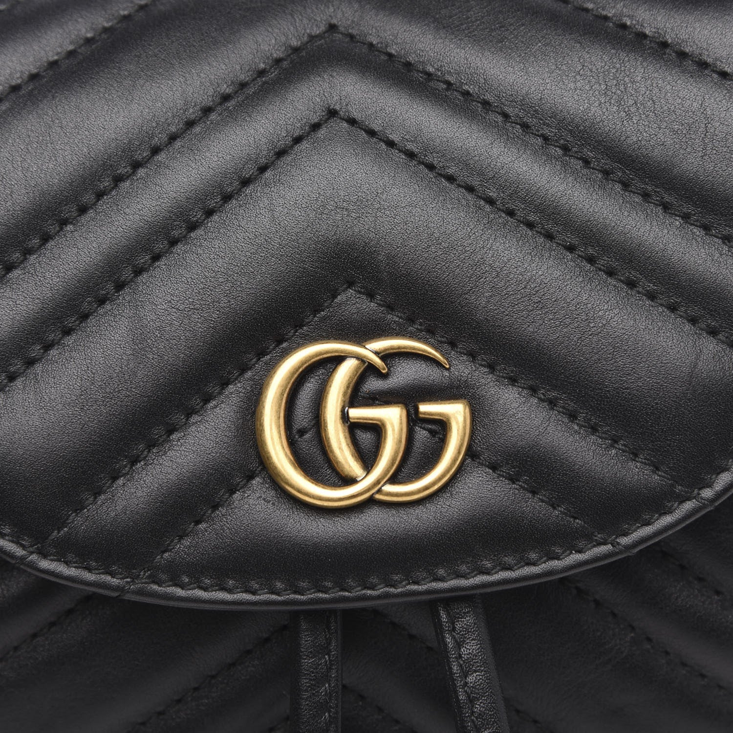 Gucci Calfskin Matelasse GG Marmont Flap Backpack Black 7 of 12