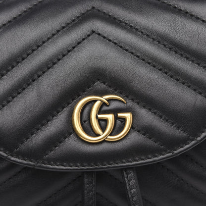 Gucci Calfskin Matelasse GG Marmont Flap Backpack Black 7 of 12