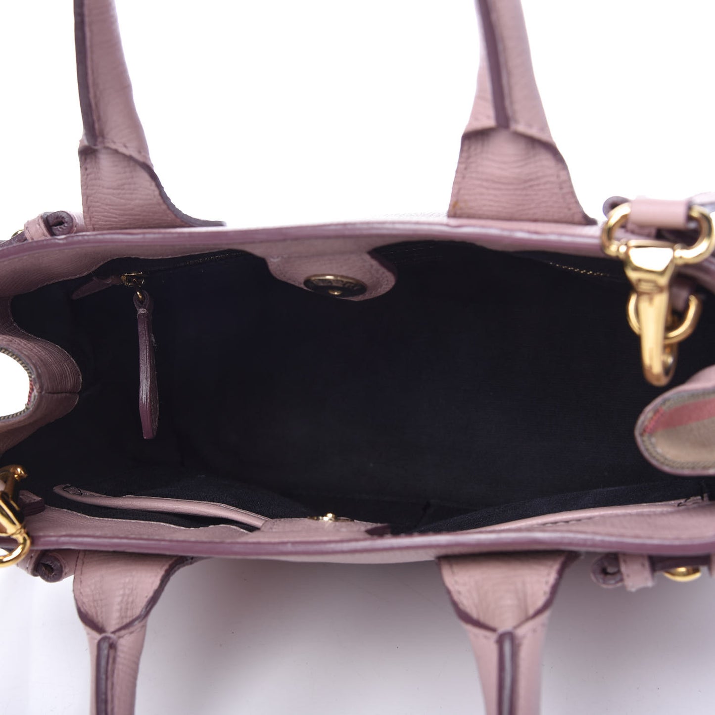 Grainy Calfskin House Check Small Banner Tote Pale Orchid