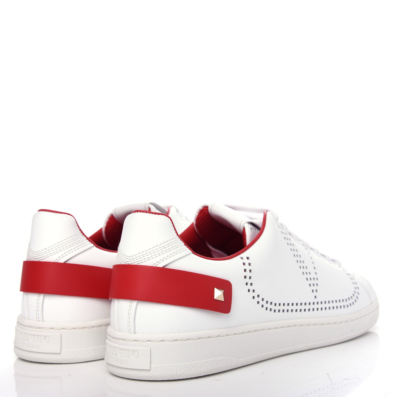 Valentino Garavani Calfskin Mens Backnet Sneakers 42 White Rosso Valentino 4 of 11