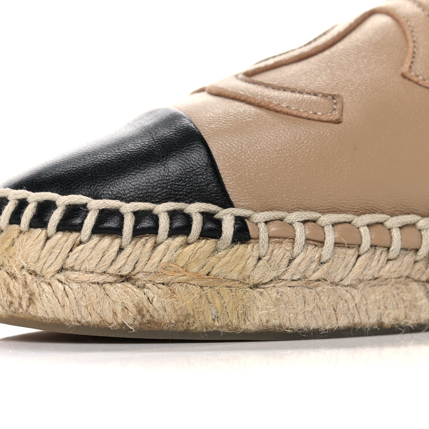 Chanel Lambskin CC Espadrilles 39 Beige Black 10 of 16