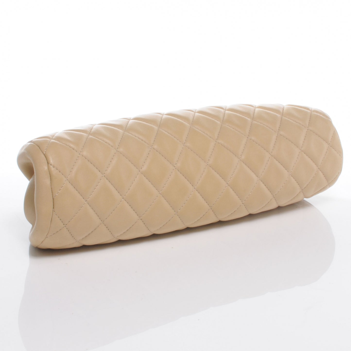 Lambskin Quilted Timeless Clutch Beige