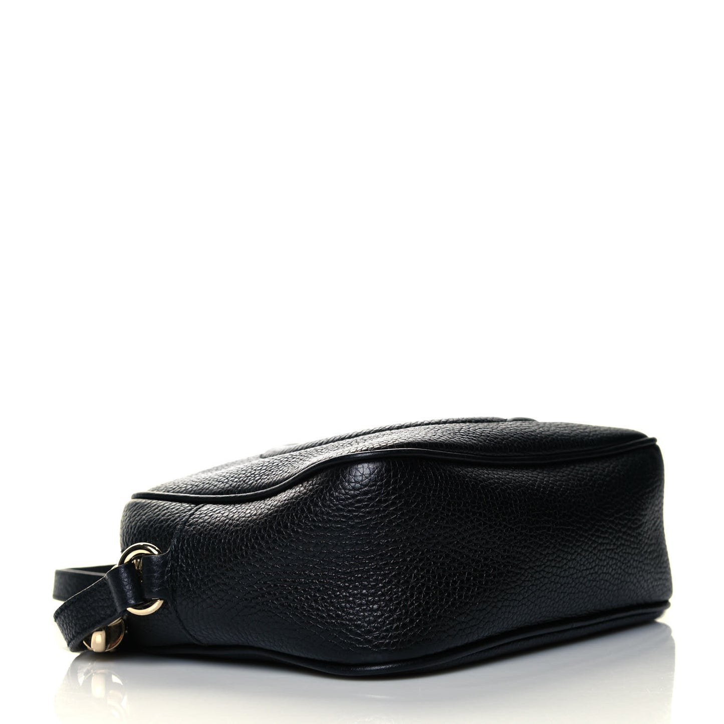 Pebbled Calfskin Small Soho Disco Bag Black