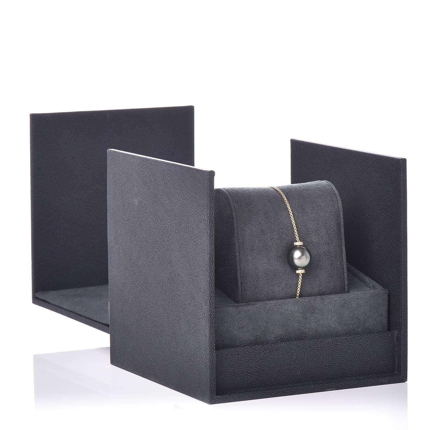 David Yurman 18K Yellow Gold Diamond Tahitian Pearl Solari Single Station Adjustable Bracelet Grey 3 of 3