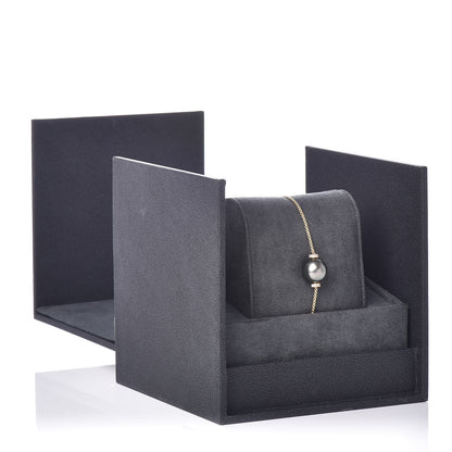 David Yurman 18K Yellow Gold Diamond Tahitian Pearl Solari Single Station Adjustable Bracelet Grey 5 of 5