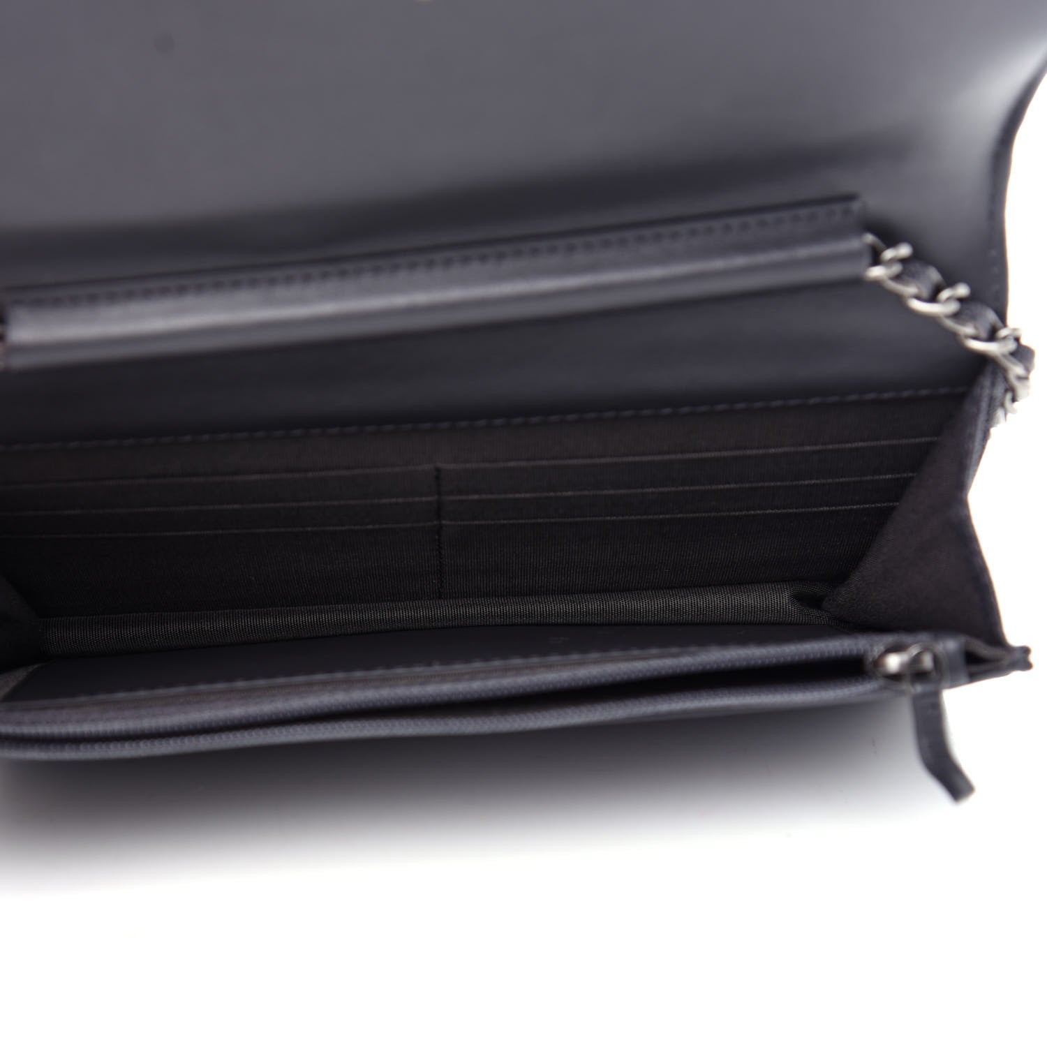 Chanel Caviar Quilted Boy Wallet On Chain WOC Charcoal 5 of 11
