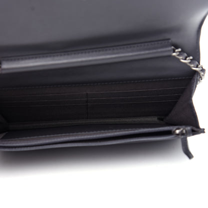 Chanel Caviar Quilted Boy Wallet On Chain WOC Charcoal 5 of 11