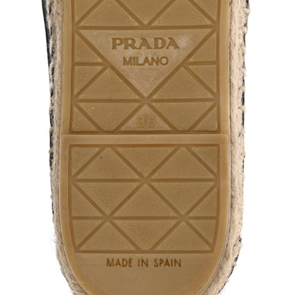 Prada Rete Nappa Metal Triangle Logo 20mm Espadrilles 36 Black 8 of 8