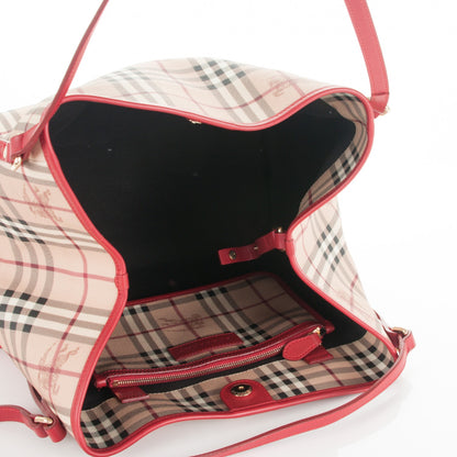 Burberry Haymarket Check Large Canterbury Tote Red 5 of 8