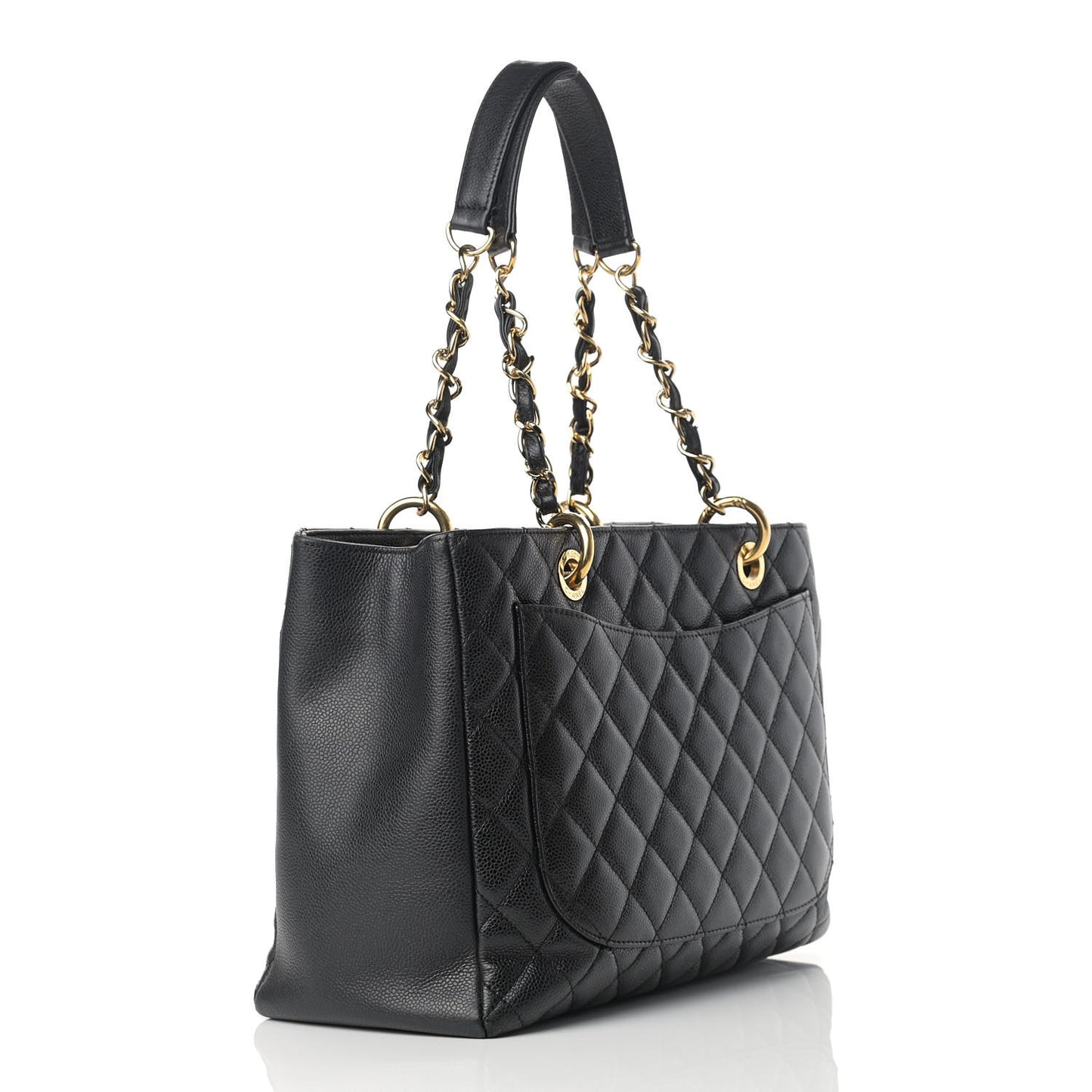 Caviar Quilted Grand Shopping Tote GST Black