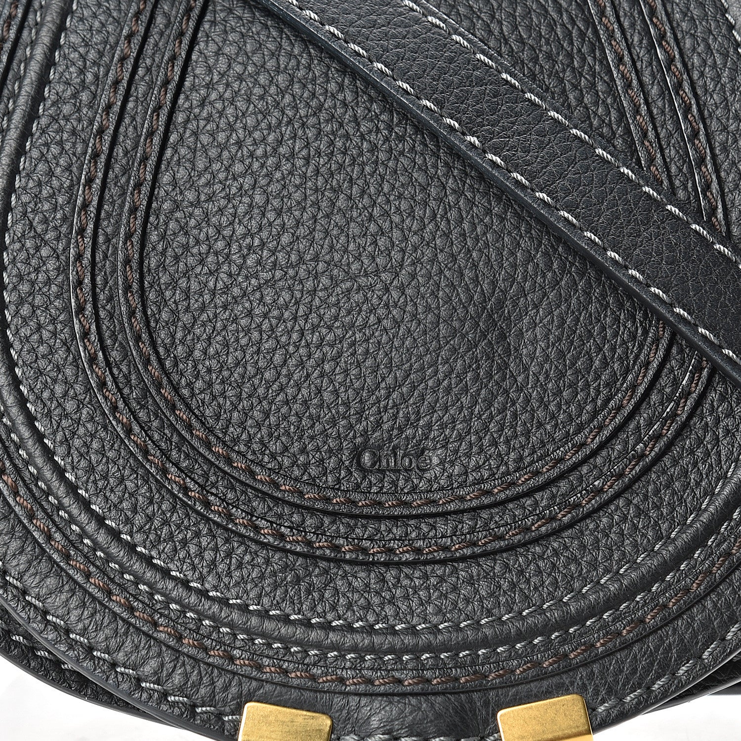 Chloe Calfskin Mini Marcie Round Crossbody Bag Black 8 of 10