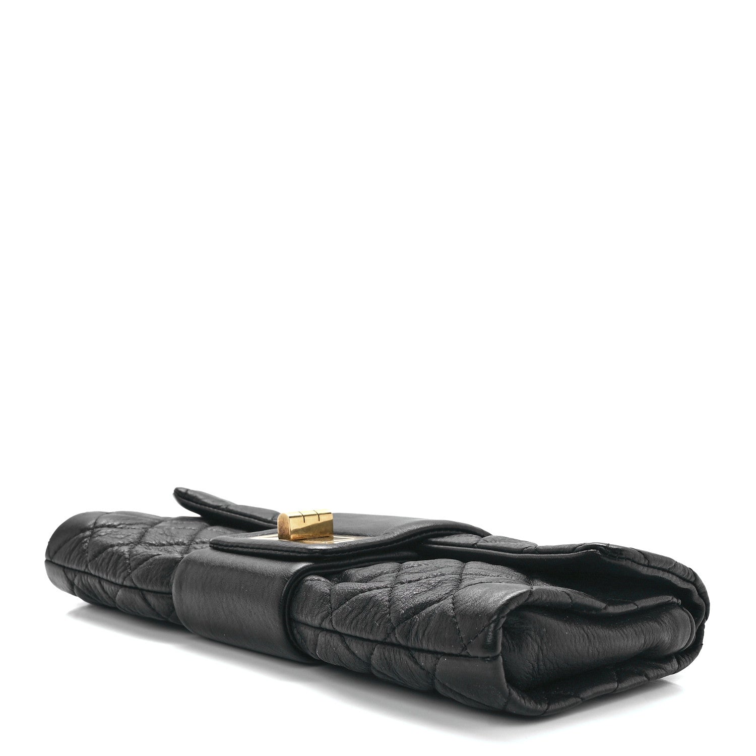 Chanel Sheepskin Mademoiselle Clutch Black 10 of 12