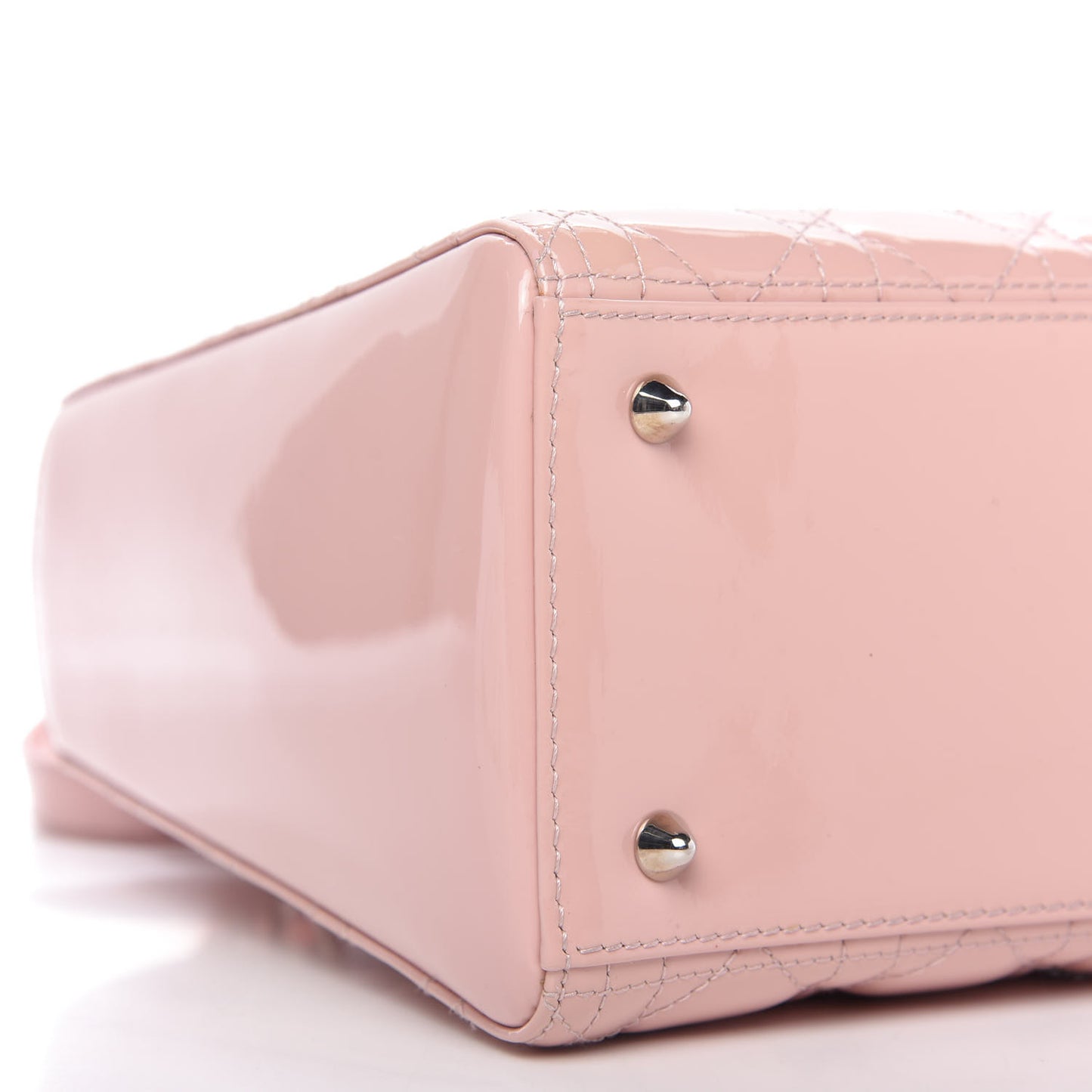 Patent Cannage Medium Lady Dior Rose Clair