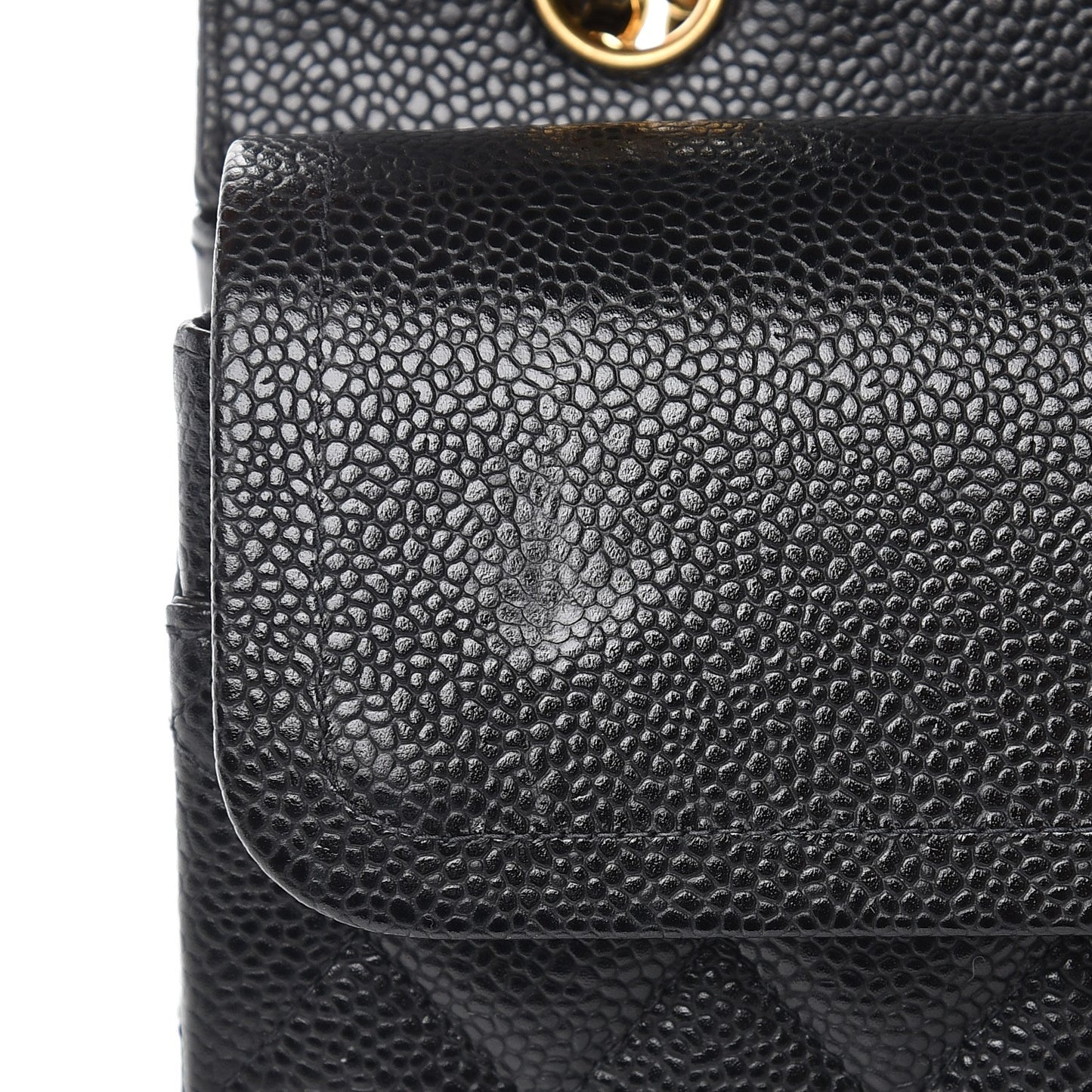 Caviar Quilted Medium Double Flap Black
