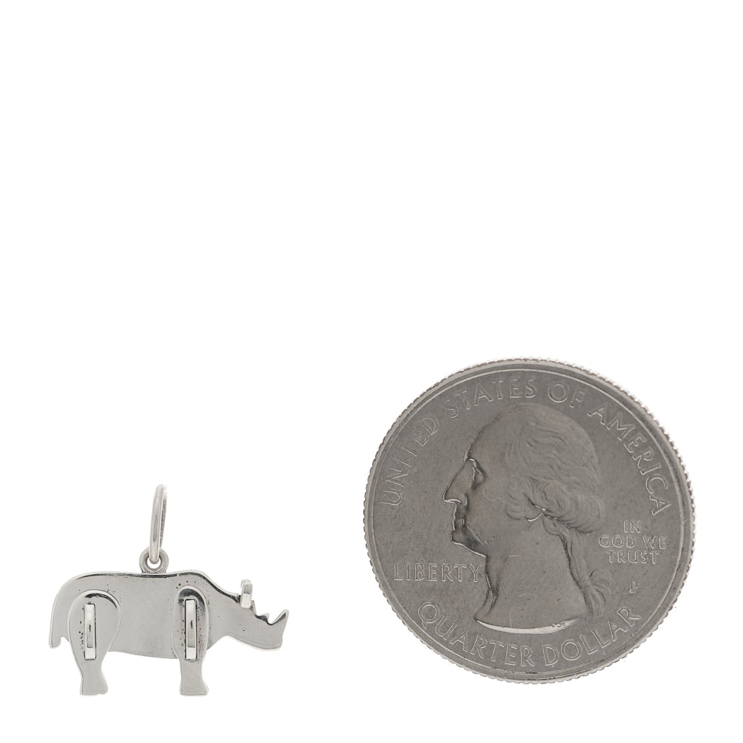 Sterling Silver Save the Wild Rhino Charm
