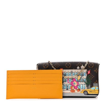 Louis Vuitton Monogram 2022 Christmas Animation New York Soho Pochette Felicie Chain Wallet Yellow 3 of 11