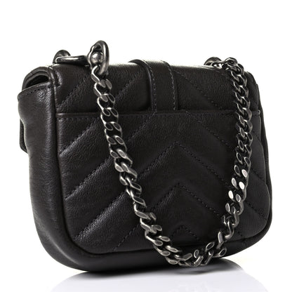 Saint Laurent Sheepskin Matelasse Chevron Monogram Mini College Bag Dark Anthracite 2 of 6