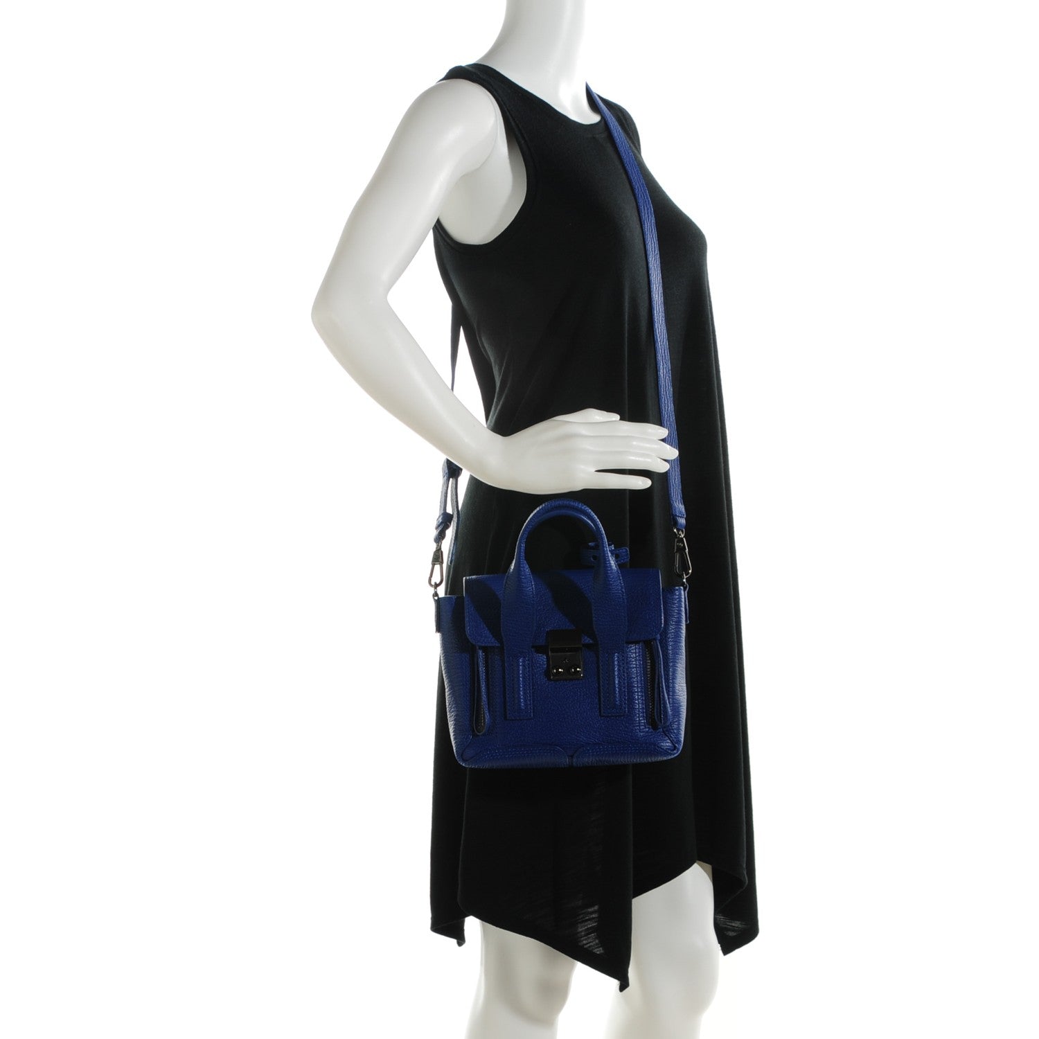 3.1 Phillip Lim 3.1 Textured Calfskin Mini Pashli Satchel Cobalt 2 of 12