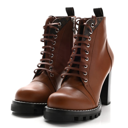 Louis Vuitton Calfskin Monogram Star Trail Ankle Boots 41 Cognac 3 of 14