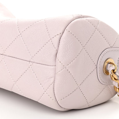 Chanel Shiny Lambskin Quilted Small Fashion Therapy Bowling Bag Lilac 11 of 11
