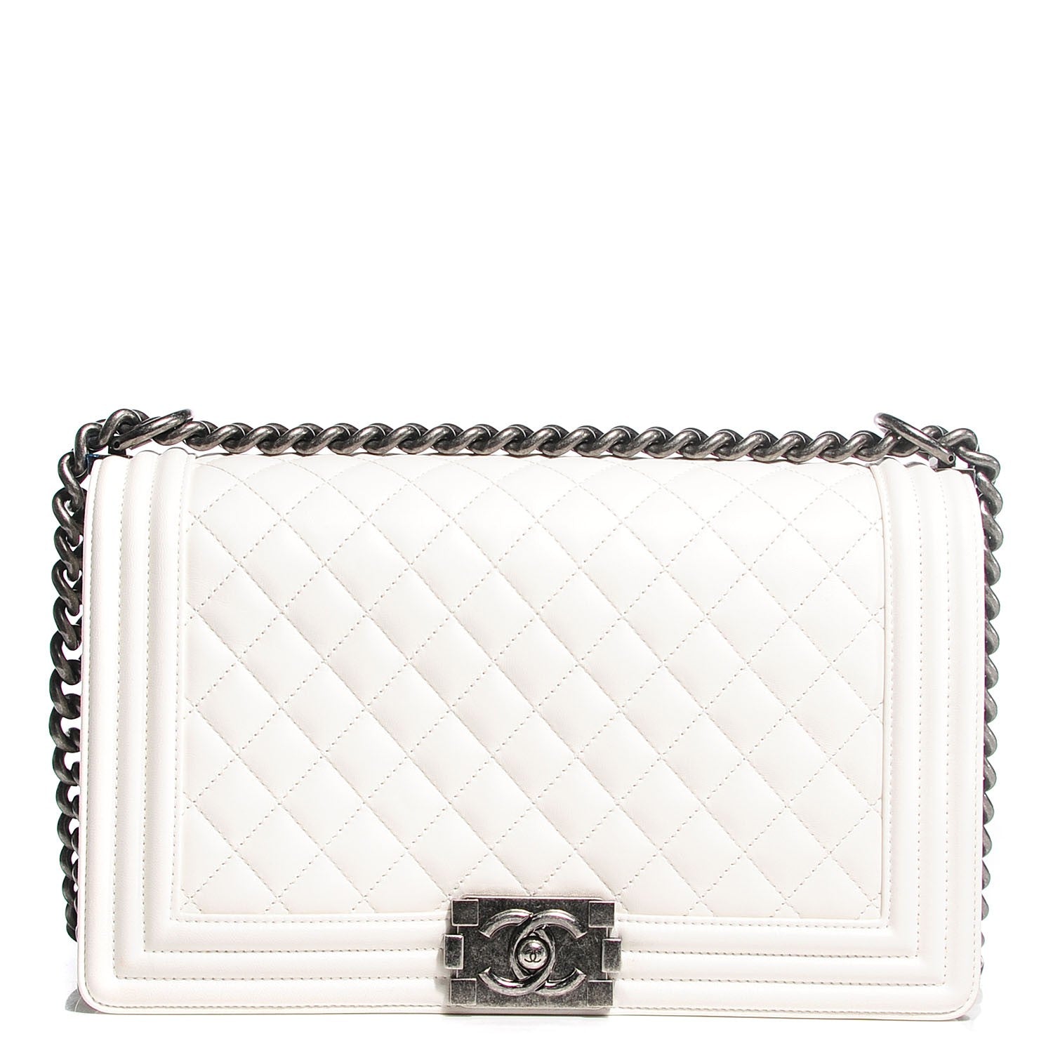 Chanel Lambskin Quilted New Medium Boy Flap White 1 of 8