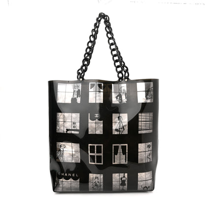 Chanel Vinyl Coco Window Tote Black 1 of 9