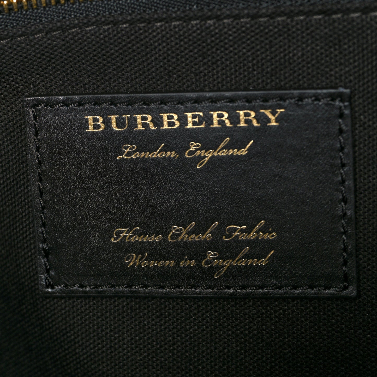 Grainy Calfskin House Check Large Banner Tote Black