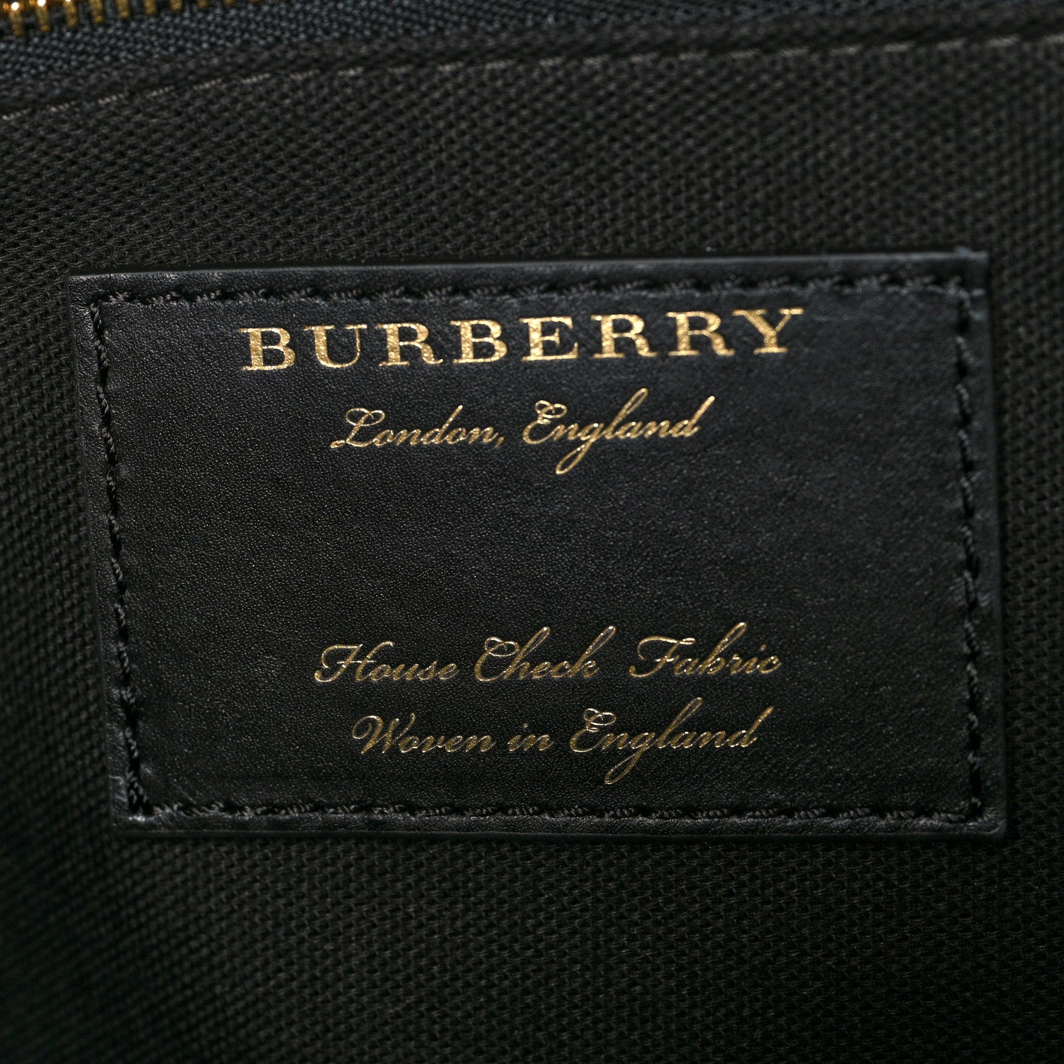 Burberry Grainy Calfskin House Check Large Banner Tote Black 7 of 11