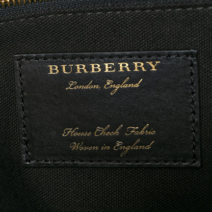Burberry Grainy Calfskin House Check Large Banner Tote Black 7 of 11