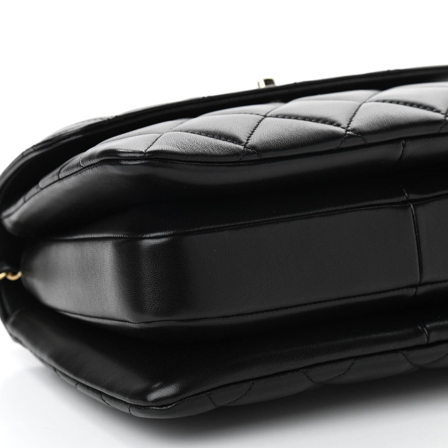Lambskin Quilted Small Trendy CC Dual Handle Flap Bag Black