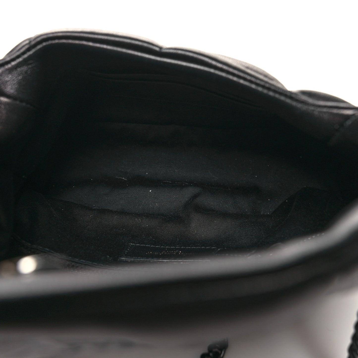 Lambskin Quilted Toy Loulou Puffer Monogram Chain Satchel Black