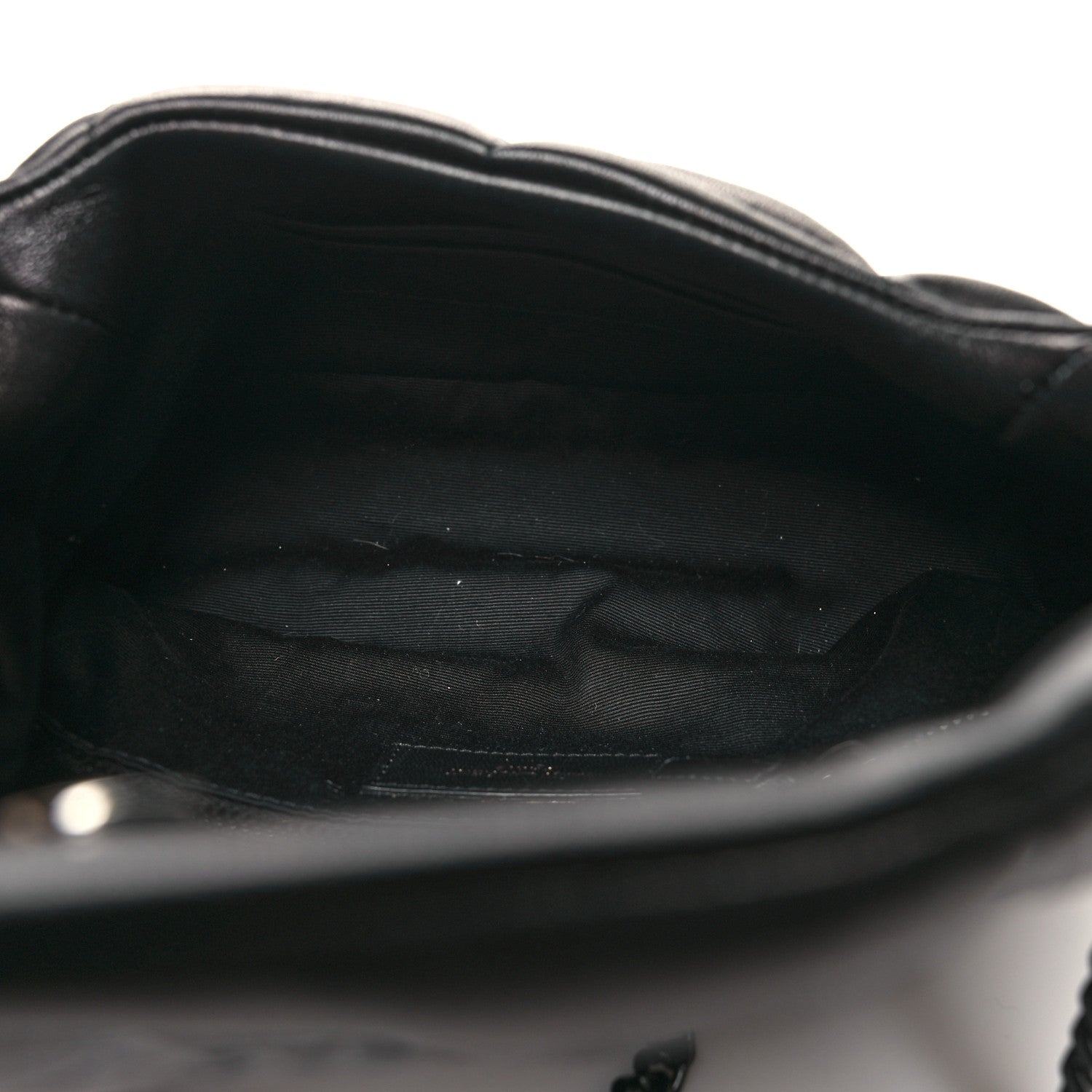 Saint Laurent Lambskin Quilted Toy Loulou Puffer Monogram Chain Satchel Black 5 of 11