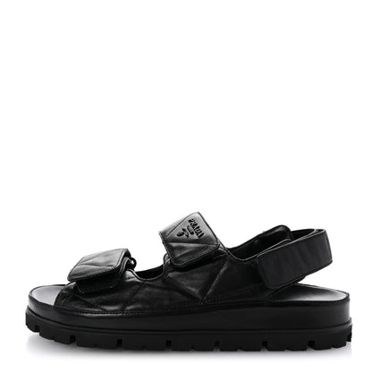 Prada Nappa Quilted Padded Slingback Sandals 39 Black 1 of 10