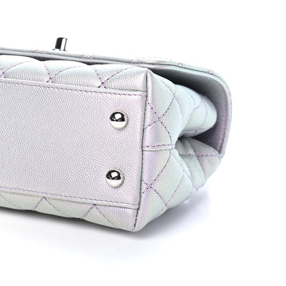 Chanel Iridescent Caviar Quilted Extra Mini Coco Handle Flap Purple 9 of 9
