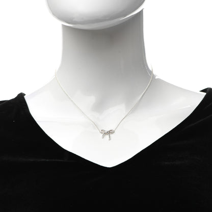 Tiffany Sterling Silver Small Bow Pendant Necklace 2 of 5