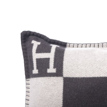 Hermes Wool Cashmere Avalon Pillow PM Ecru Gris Fonce 3 of 5