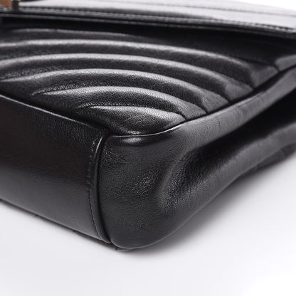 Saint Laurent Sheepskin Matelasse Chevron Monogram Medium College Bag Black 11 of 11