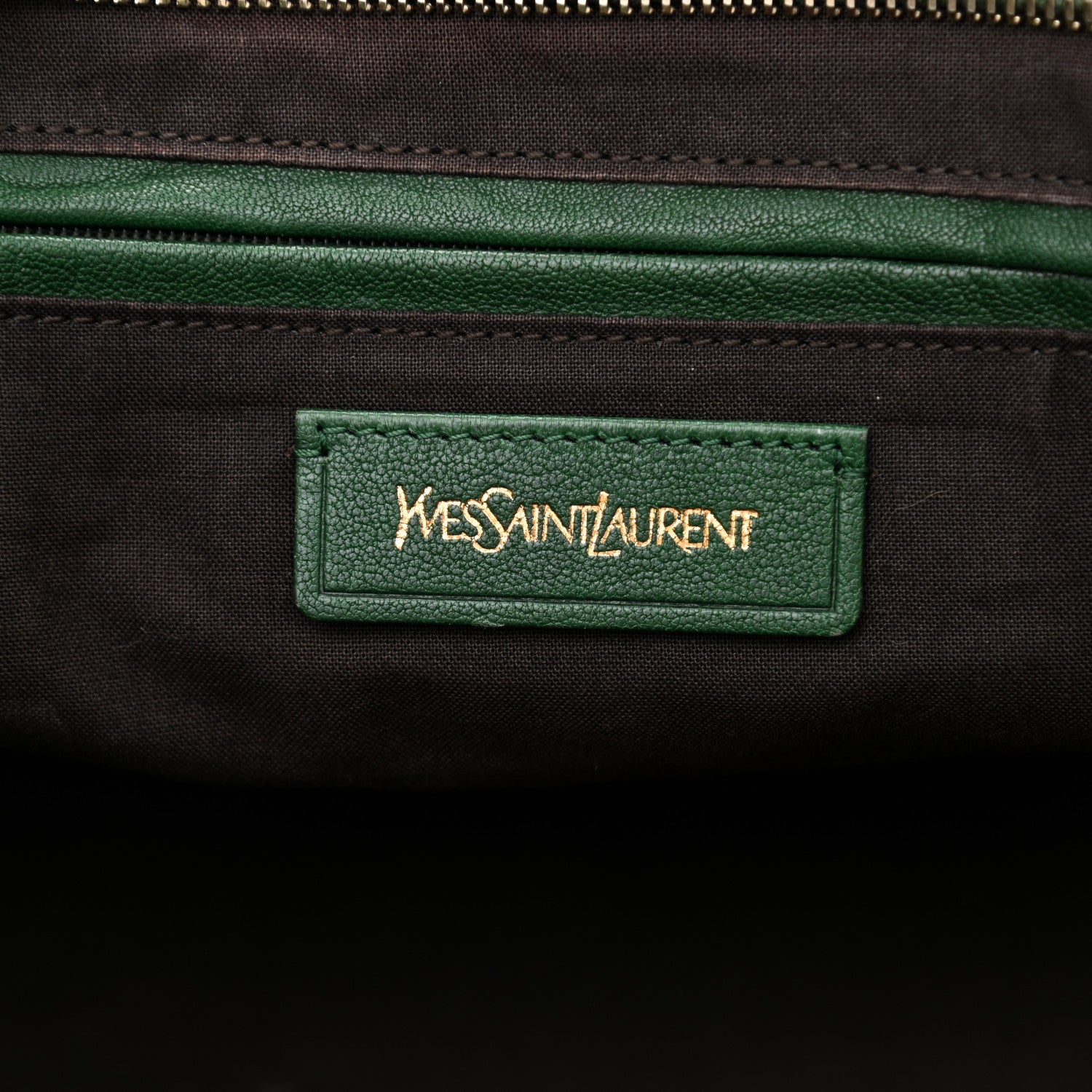 Saint Laurent Sheepskin Medium Cabas ChYc Tartan Green 5 of 10