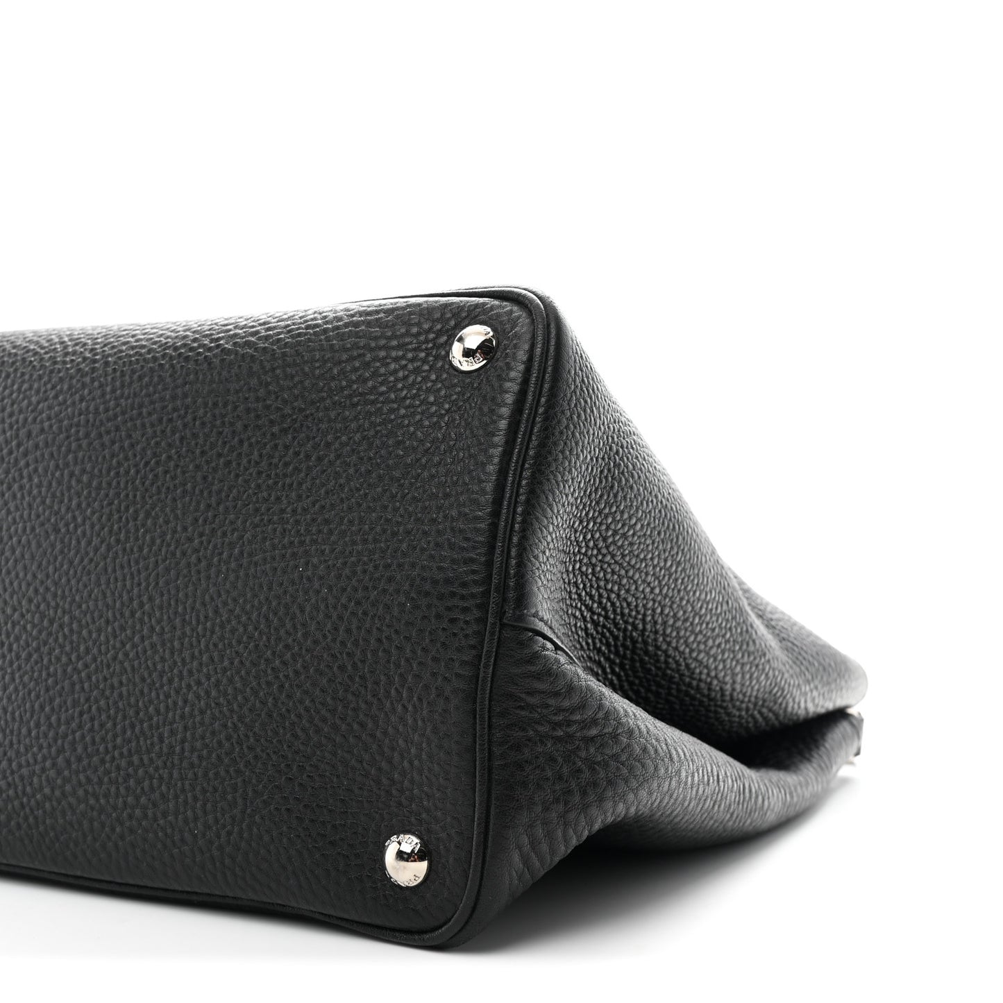 Vitello Daino Medium Double Tote Black Cuoio Black Cuoio