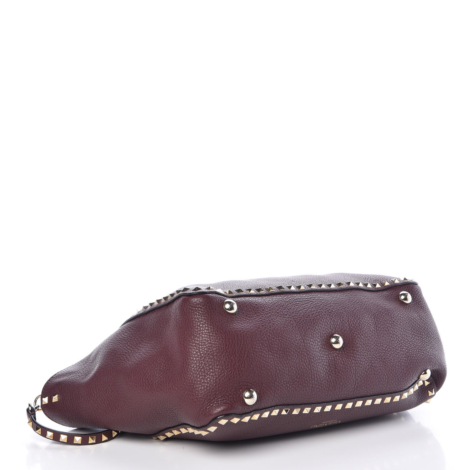 Valentino Garavani Pebbled Calfskin Medium Rockstud Tote Rubin 5 of 9