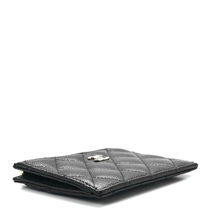 Chanel Caviar Quilted CC Zip Card Holder Black 4 of 12