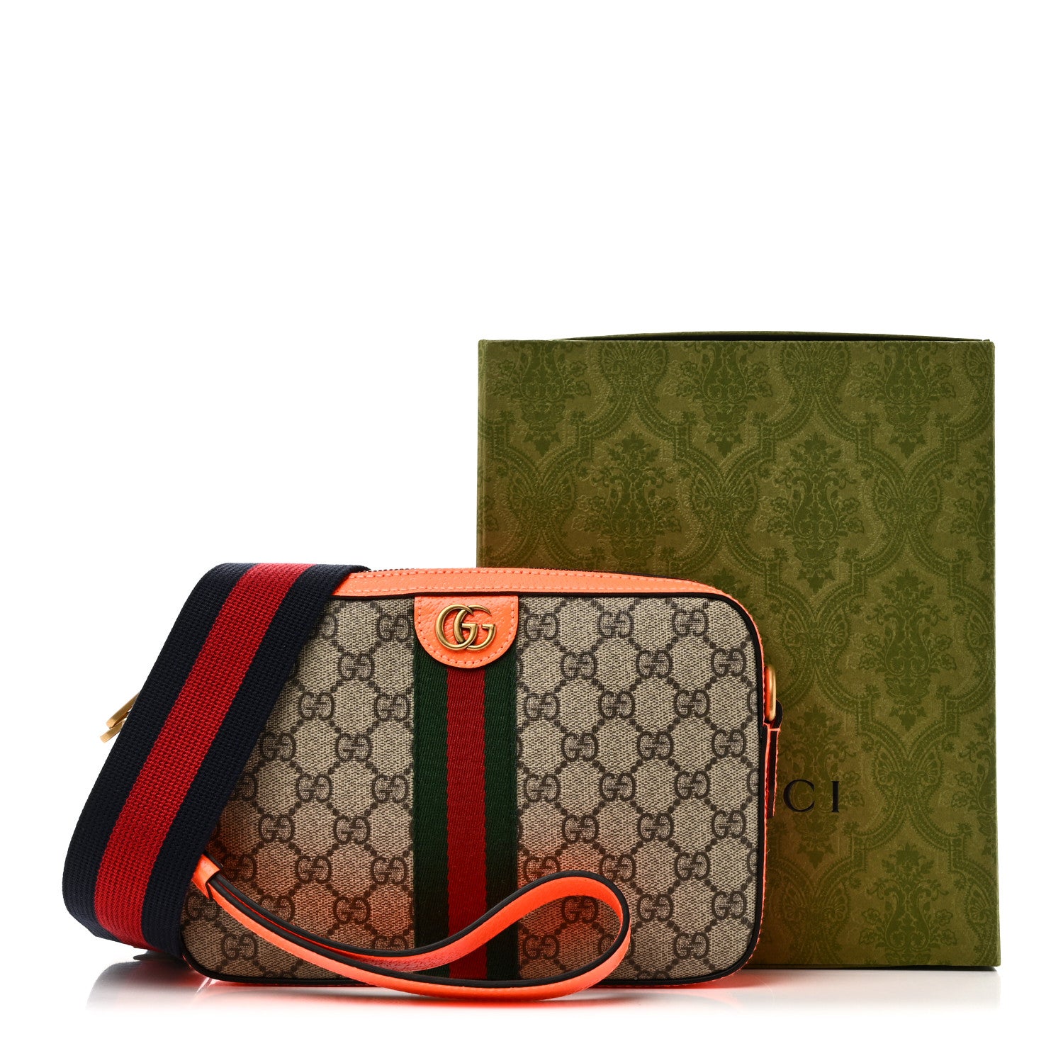 Gucci GG Supreme Monogram Textured Dollar Calfskin Web Ophidia