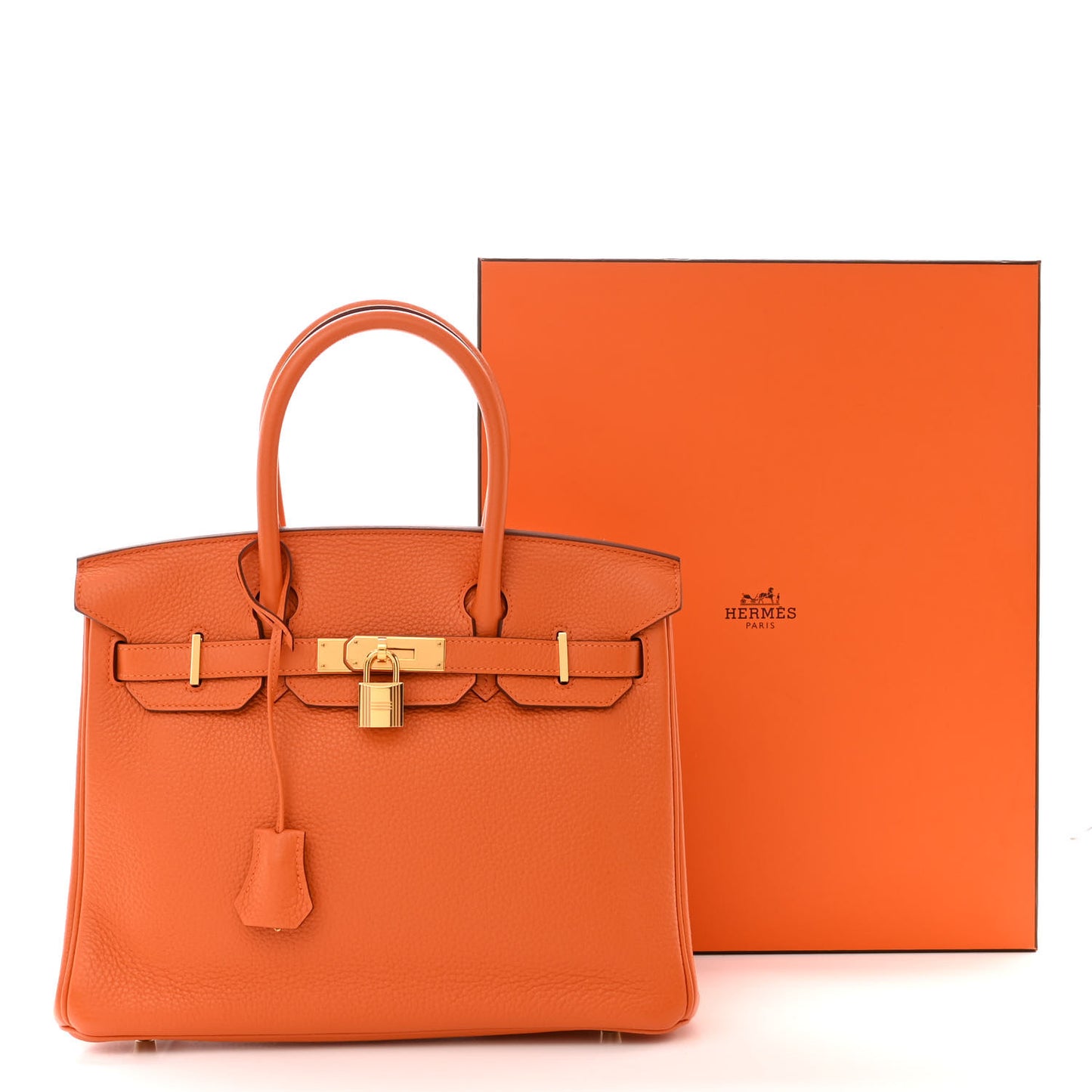 Taurillon Clemence Birkin 30 Orange