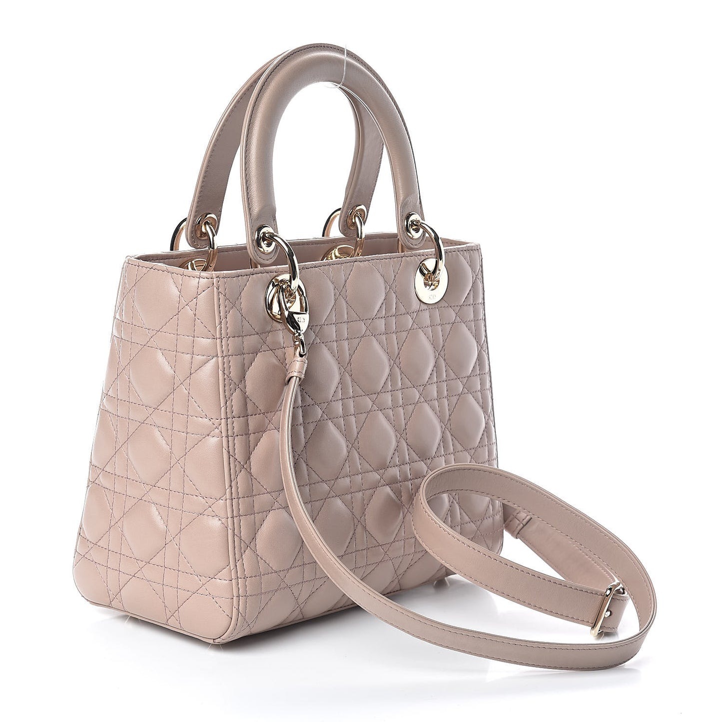 Lambskin Cannage Medium Lady Dior Taupe